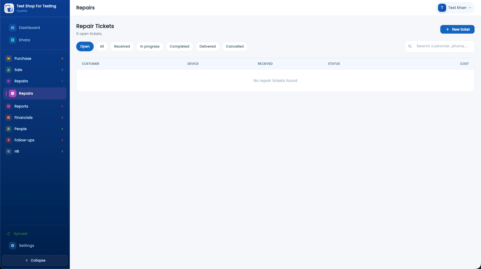 MobiKhata Repairs Screenshot